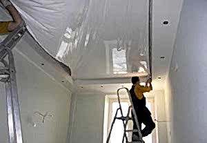 Процесс установки потолока